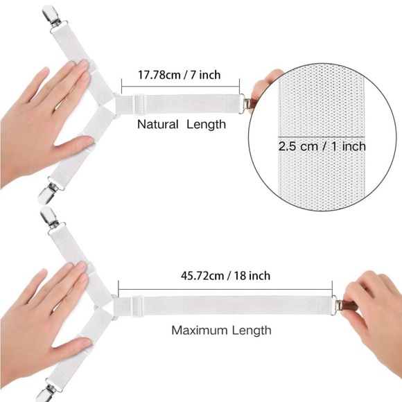 Set of 4 Bed Sheet Fasteners - Picture 4 of 5